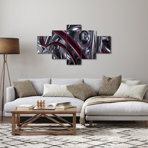 Obraz šedé abstrakce (125x70 cm)