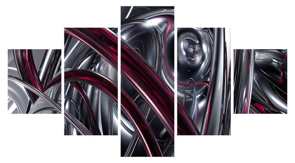 Obraz šedé abstrakce (125x70 cm)
