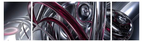 Obraz šedé abstrakce (170x50 cm)