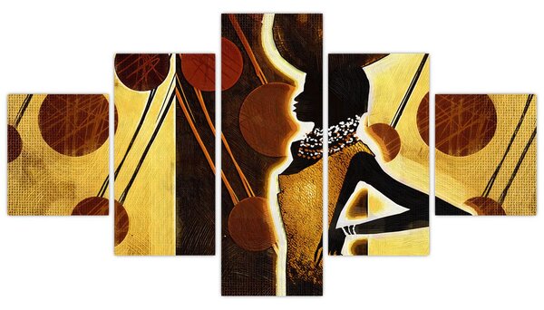 Obraz umělecké pradávné malby (125x70 cm)