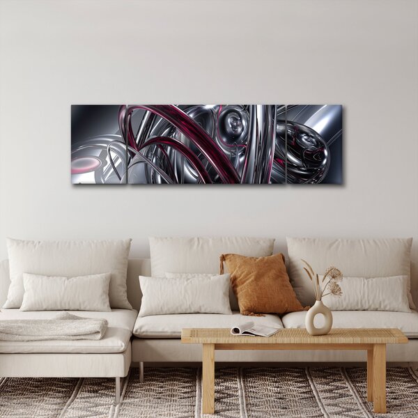 Obraz šedé abstrakce (170x50 cm)