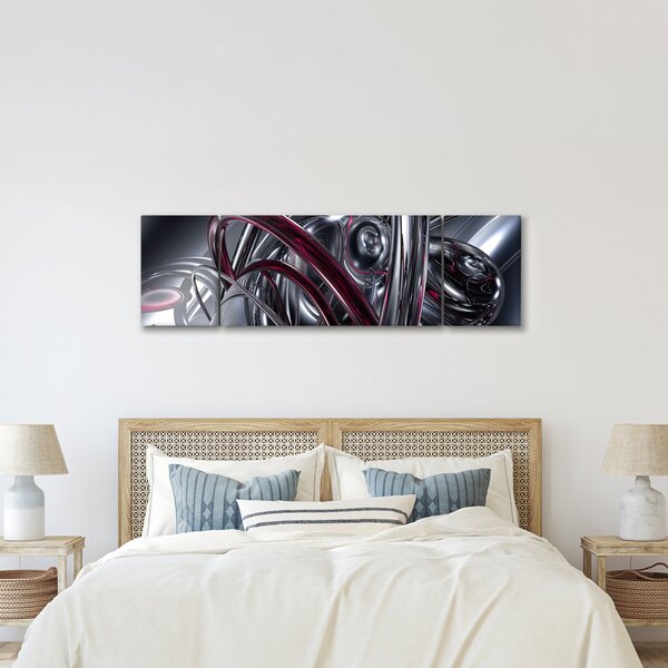Obraz šedé abstrakce (170x50 cm)
