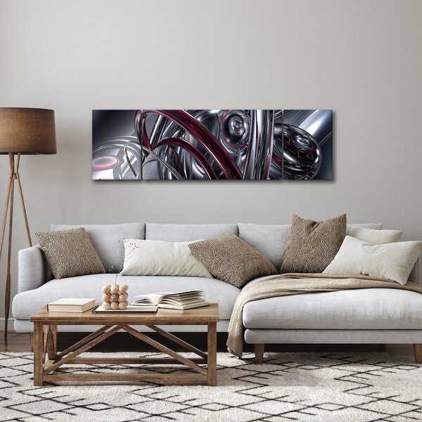 Obraz šedé abstrakce (170x50 cm)