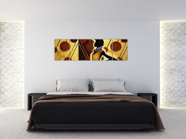 Obraz umělecké pradávné malby (170x50 cm)