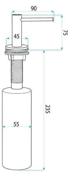 Rea Dex dávkovač tekutin 300 ml ocel REA-08000