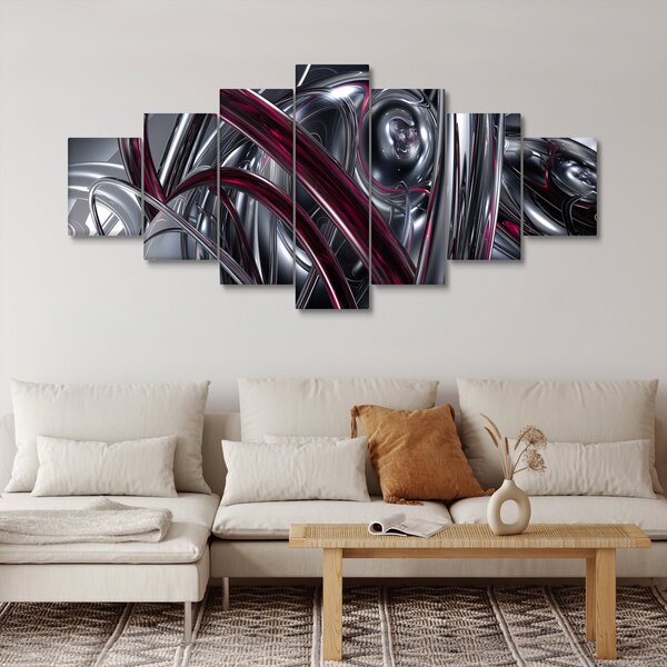 Obraz šedé abstrakce (210x100 cm)