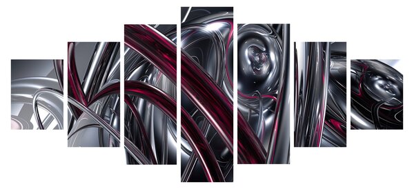 Obraz šedé abstrakce (210x100 cm)
