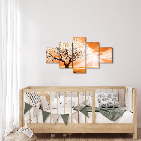 Oranžový obraz stromu (125x70 cm)