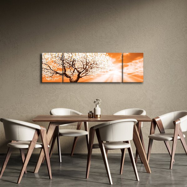 Oranžový obraz stromu (170x50 cm)