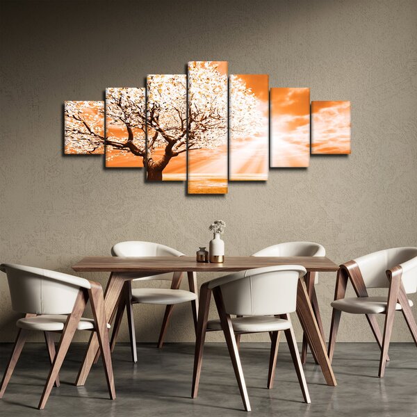 Oranžový obraz stromu (210x100 cm)