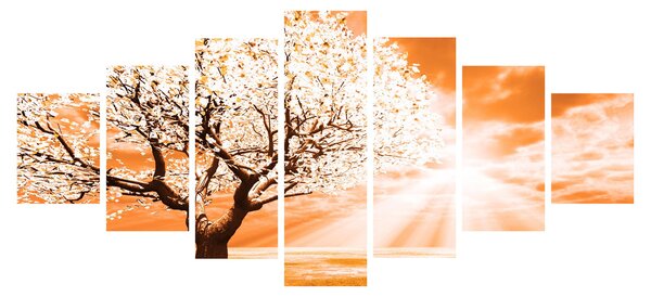 Oranžový obraz stromu (210x100 cm)