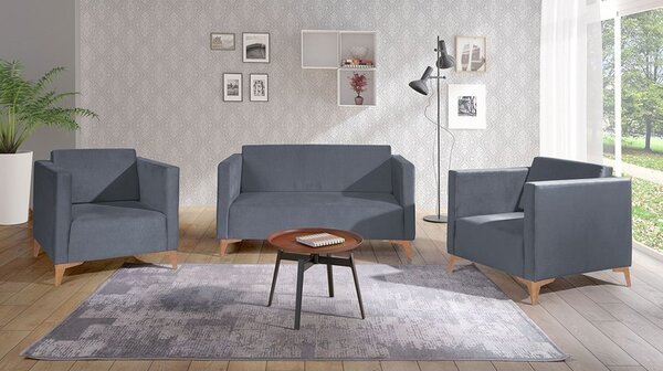 Sedací souprava Denim 2 + 1 + 1, Potah: Solo 257, Barva nožiček:: lesk bílý 5902928303711