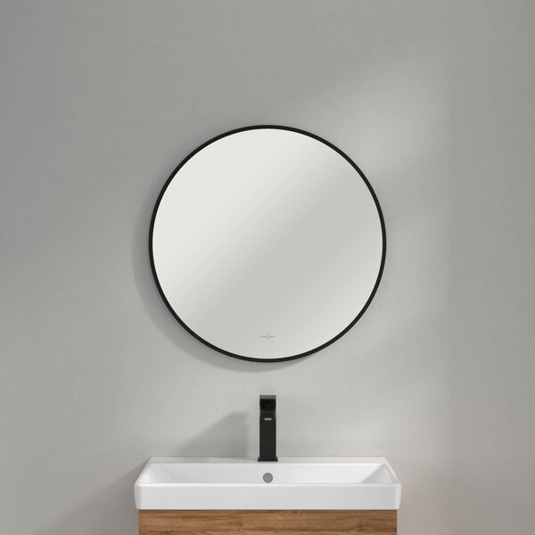 Villeroy & Boch zrcadlo 60x60 cm kulatý s osvětlením černá A4886000