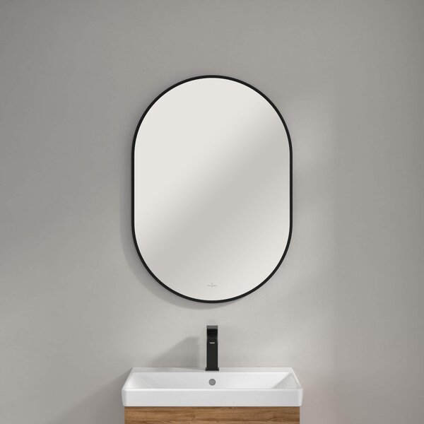 Villeroy & Boch zrcadlo 60x85 cm oválný s osvětlením černá A4876000