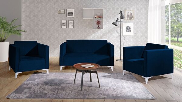Sedací souprava Denim 2 + 1 + 1, Potah: Solo 257, Barva nožiček:: lesk bílý 5902928303711