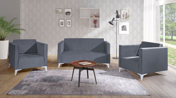 Sedací souprava Denim 2 + 1 + 1, Potah: Solo 257, Barva nožiček:: lesk bílý 5902928303711