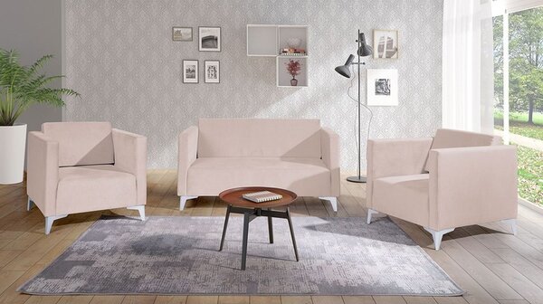 Sedací souprava Denim 2 + 1 + 1, Potah: Solo 257, Barva nožiček:: lesk bílý 5902928303711
