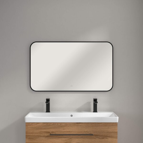 Villeroy & Boch zrcadlo 100x60 cm obdélníkový s osvětlením černá A4901000