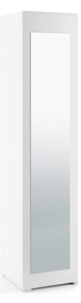 Šatní skříň Emi 45 cm se zrcadlem - bílá