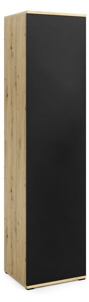 Šatní skříň Emi 45 cm bez zrcadla - dub/černá