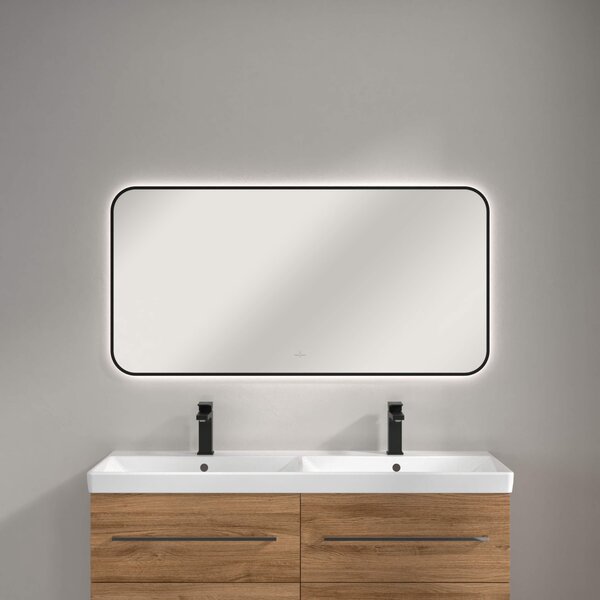 Villeroy & Boch zrcadlo 120x60 cm obdélníkový s osvětlením černá A4901200