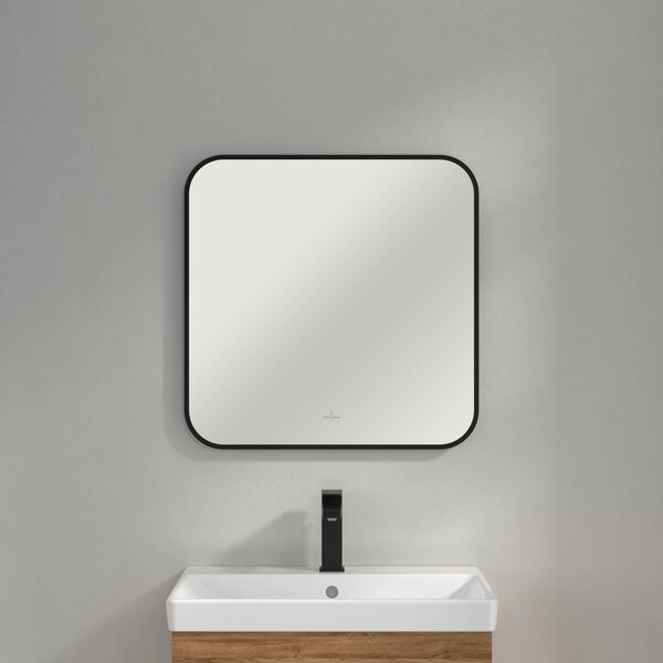 Villeroy & Boch zrcadlo 60x60 cm čtvercový s osvětlením černá A4906000