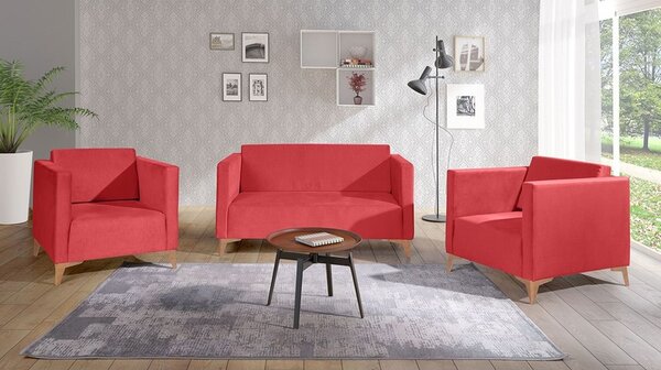 Sedací souprava Denim 2 + 1 + 1, Potah: Solo 257, Barva nožiček:: lesk bílý 5902928303711