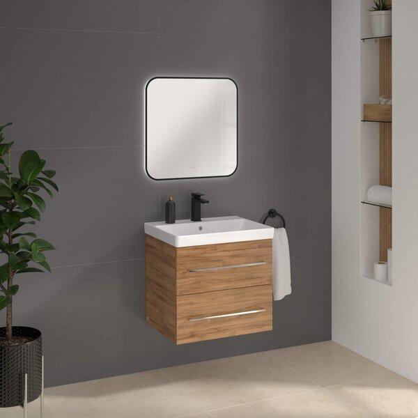 Villeroy & Boch zrcadlo 60x60 cm čtvercový s osvětlením černá A4906000