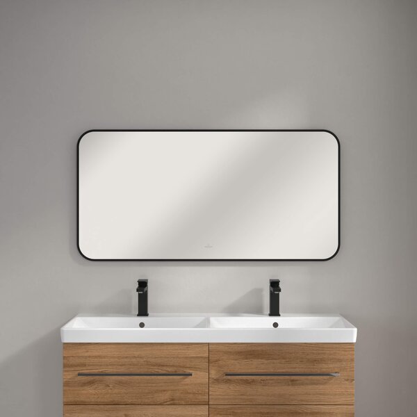 Villeroy & Boch zrcadlo 120x60 cm obdélníkový s osvětlením černá A4901200