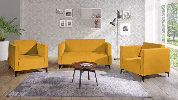 Sedací souprava Denim 2 + 1 + 1, Potah: Solo 257, Barva nožiček:: lesk bílý 5902928303711