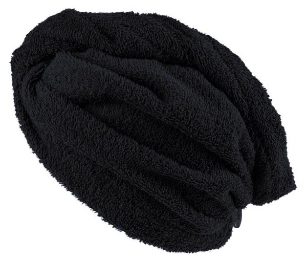 XPOSE® Froté turban na vlasy VERONA - černý 30x75 cm