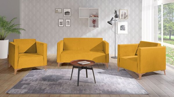 Sedací souprava Denim 2 + 1 + 1, Potah: Solo 257, Barva nožiček:: lesk bílý 5902928303711