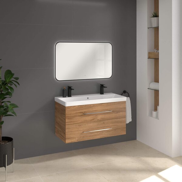 Villeroy & Boch zrcadlo 100x60 cm obdélníkový s osvětlením černá A4901000