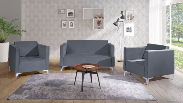 Sedací souprava Denim 2 + 1 + 1, Potah: Solo 257, Barva nožiček:: lesk bílý 5902928303711