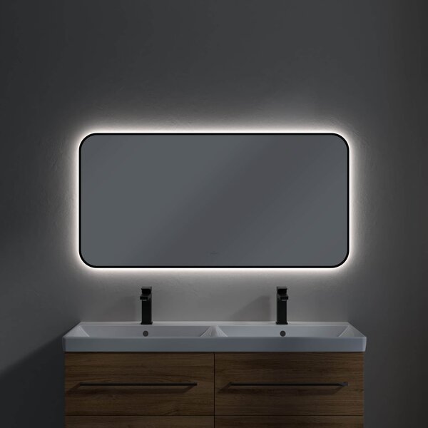 Villeroy & Boch zrcadlo 120x60 cm obdélníkový s osvětlením černá A4901200