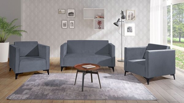 Sedací souprava Denim 2 + 1 + 1, Potah: Solo 257, Barva nožiček:: lesk bílý 5902928303711