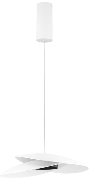 Bílé kovové závěsné LED světlo Nova Luce Olea 48 cm