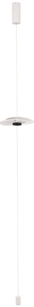 Bílá kovová stojací LED lampa Nova Luce Olea 390 cm
