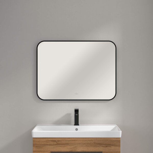 Villeroy & Boch zrcadlo 80x60 cm obdélníkový s osvětlením černá A4908000
