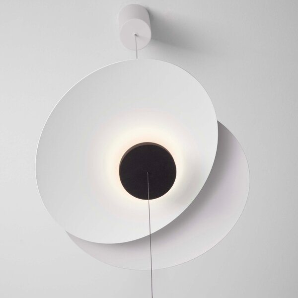 Bílá kovová stojací LED lampa Nova Luce Olea 390 cm