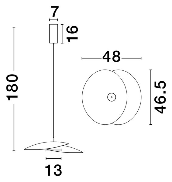 Bílé kovové závěsné LED světlo Nova Luce Olea 48 cm