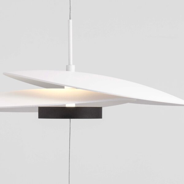 Bílá kovová stojací LED lampa Nova Luce Olea 390 cm
