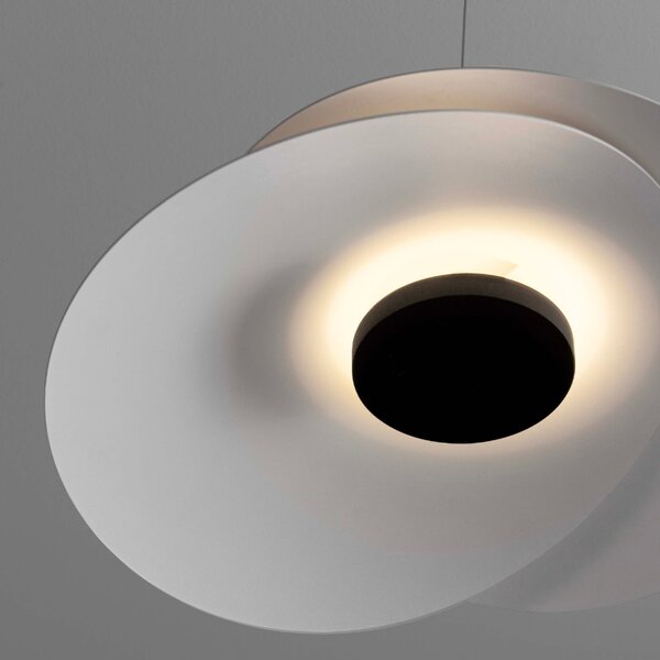 Bílé kovové závěsné LED světlo Nova Luce Olea 48 cm