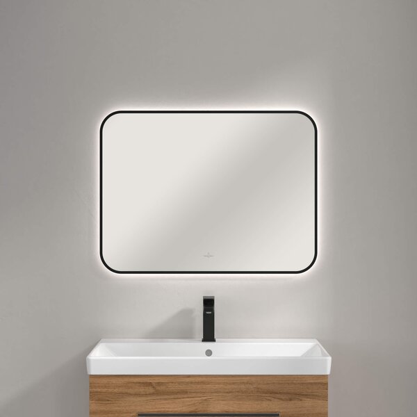 Villeroy & Boch zrcadlo 80x60 cm obdélníkový s osvětlením černá A4908000
