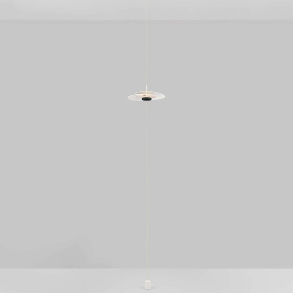Bílá kovová stojací LED lampa Nova Luce Olea 390 cm