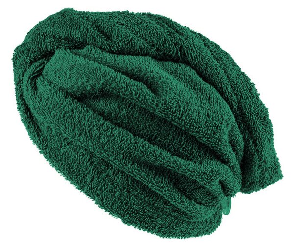 XPOSE® Froté turban na vlasy VERONA - smaragdově zelený 30x75 cm
