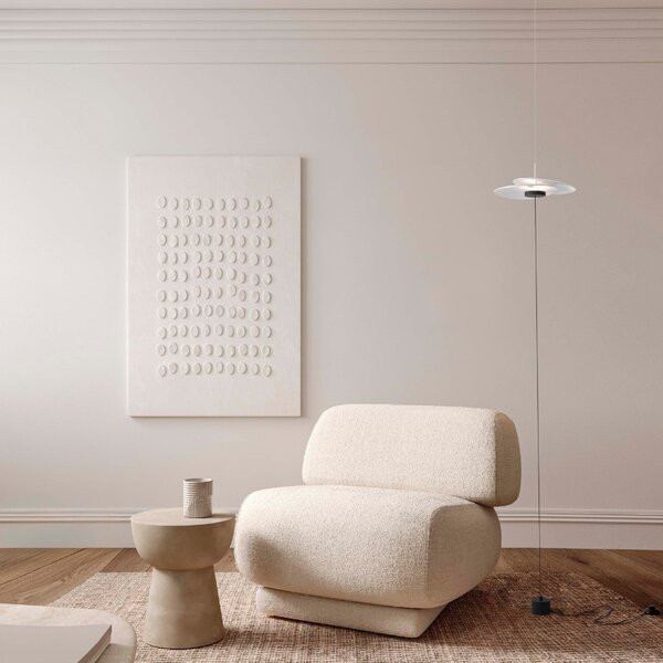 Bílá kovová stojací LED lampa Nova Luce Olea 340 cm