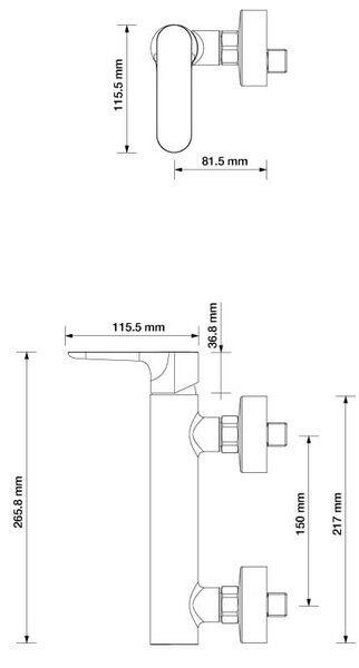Hagser Norla sprchová baterie nastěnná černá HGR11000033
