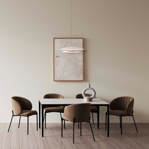 Bílé kovové závěsné LED světlo Nova Luce Olos 35 cm