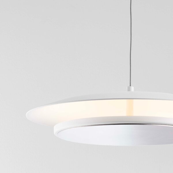 Bílé kovové závěsné LED světlo Nova Luce Olos 35 cm